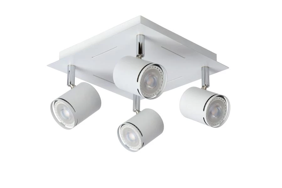 Lucide RILOU - Foco de techo - LED Regul. - GU10 - 4x5W 3000K - Blanco - apagado